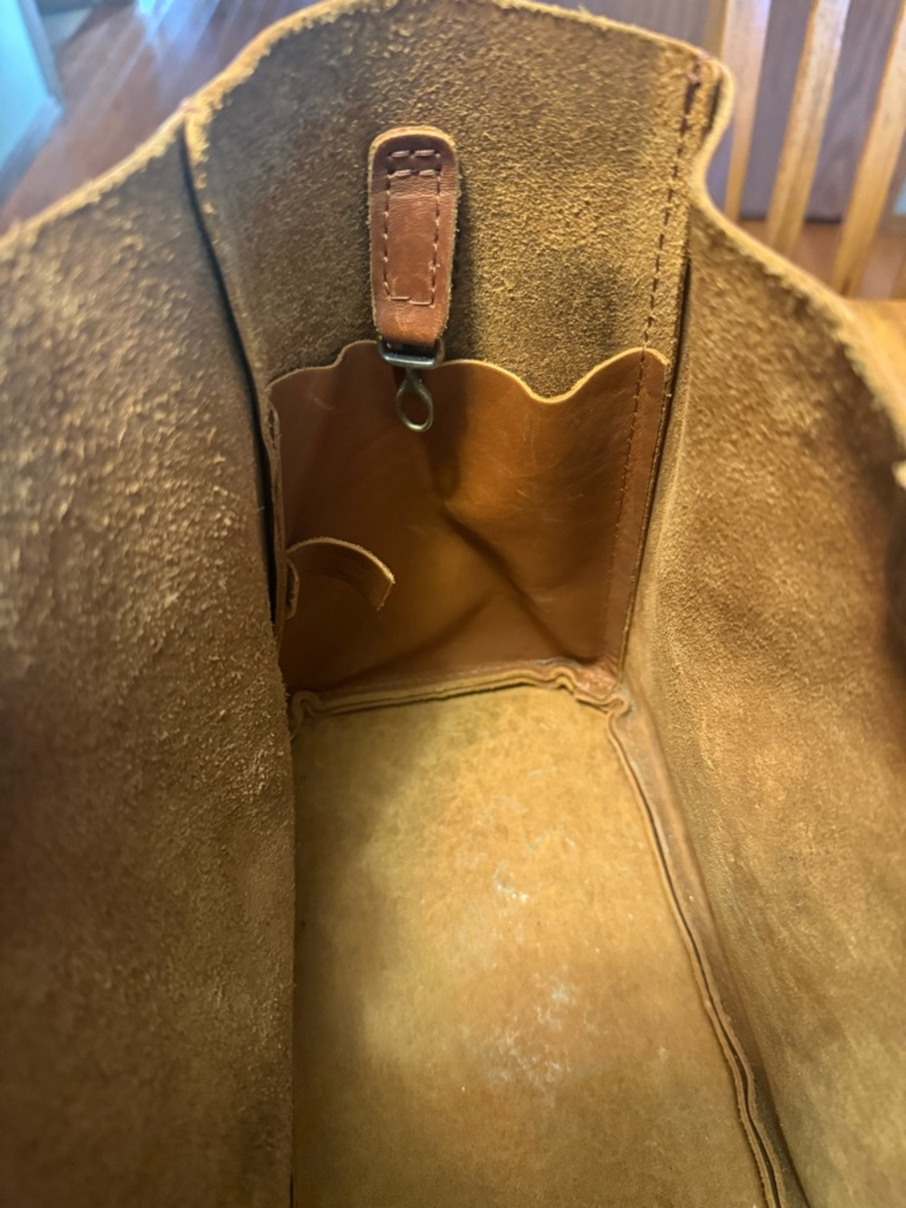 Portland Leather Butterfly Bucket Bag Honey Full Grain Leather Boho Classic - Picture 10 of 15